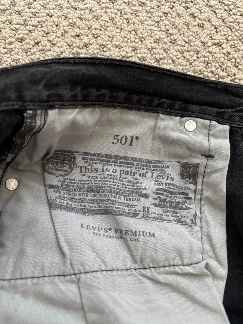 Levi's Black Distressed Cutoff Denim Shorts